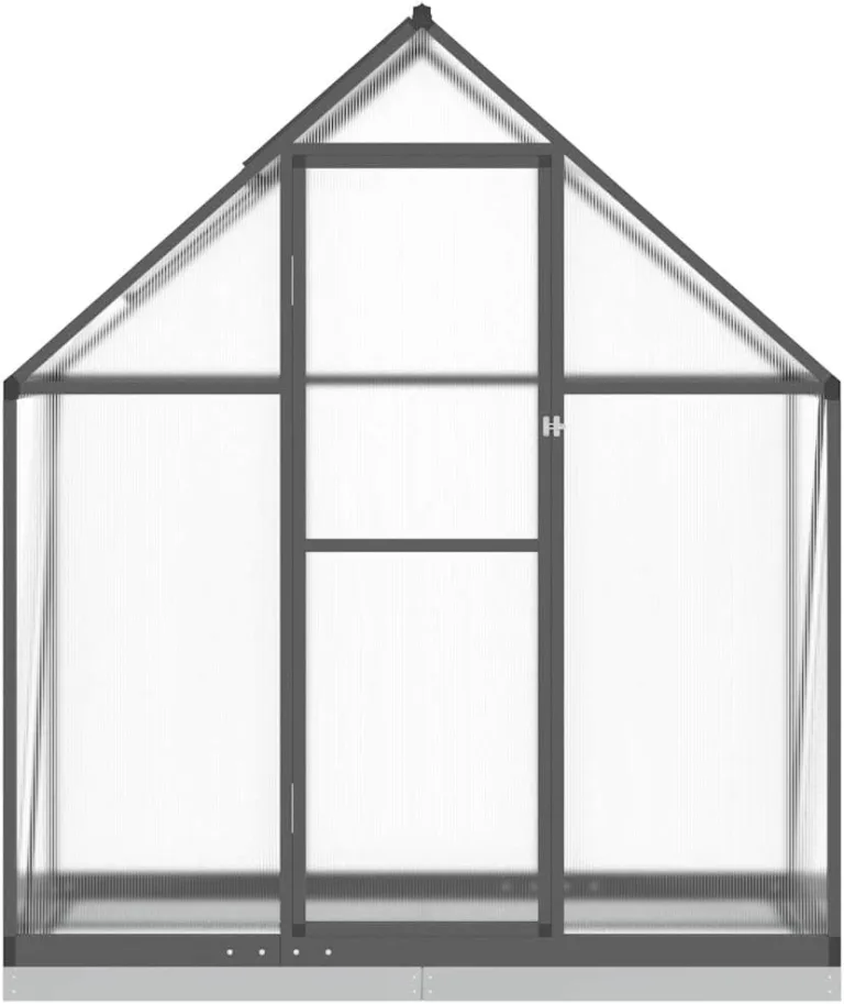 Gewächshaus mit Fundamentrahmen Anthrazit 169x58x202 cm Alu Gartengewächshäuser, Tomatenhaus Treibhaus für Garten, Aufzucht, Terrasse, Außende – Bild 3