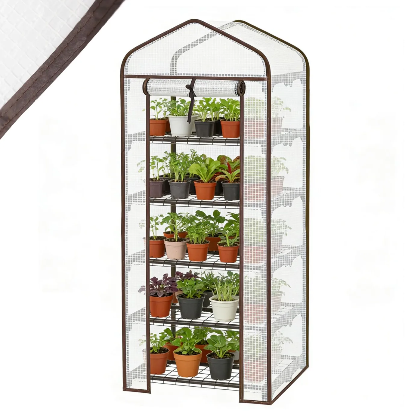 Sekey Mini Tomatengewächshaus 5 Etagen, Foliengewächshaus, Gewächshaus klein Balkon Winterfest - für Indoor & Outdoor Tomatenhaus mit herausnehmbaren Ebenen für Flexible Pflanzhöhe - Bild 1