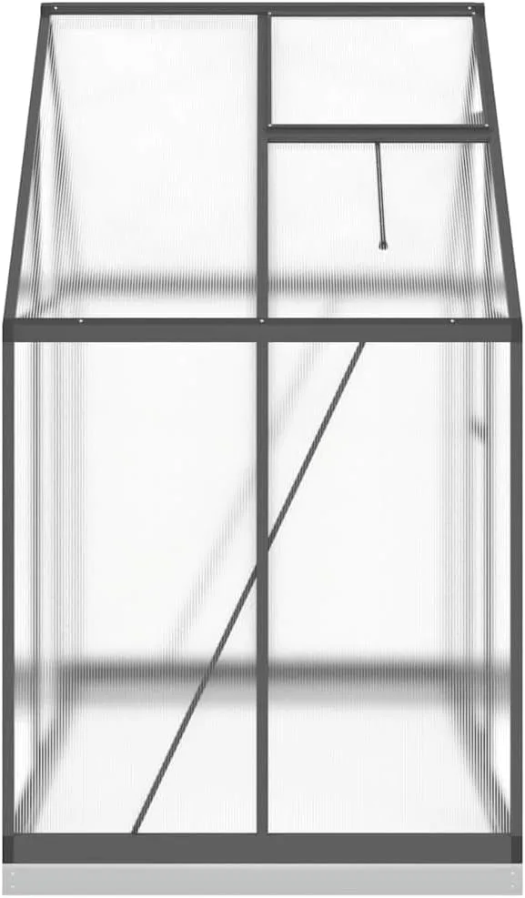 Gewächshaus mit Fundamentrahmen Anthrazit 169x114x202 cm Alu Gartengewächshäuser, Tomatenhaus Treibhaus für Garten, Aufzucht, Terrasse, Außende – Bild 4