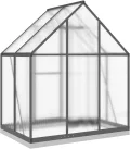 Gewächshaus mit Fundamentrahmen Anthrazit 169x114x202 cm Alu Gartengewächshäuser, Tomatenhaus Treibhaus für Garten, Aufzucht, Terrasse, Außende - Thumbnail 5