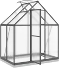 Gewächshaus mit Fundamentrahmen Anthrazit 169x114x202 cm Alu Gartengewächshäuser, Tomatenhaus Treibhaus für Garten, Aufzucht, Terrasse, Außende - Thumbnail 6