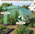 Sekey Gewächshaus Winterfest Foliengewächshaus verzinkt 4x2x2m - 8m² Folientunnel Stabil mit 2m Stehhöhe, Treibhaus, Tomatenhaus inkl. 2 Türen & 8 Fenster & Profi-Fixierungs-Set, 140g/m² PE-Folie - Thumbnail 6