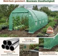 Sekey Gewächshaus Winterfest Foliengewächshaus verzinkt 4x2x2m - 8m² Folientunnel Stabil mit 2m Stehhöhe, Treibhaus, Tomatenhaus inkl. 2 Türen & 8 Fenster & Profi-Fixierungs-Set, 140g/m² PE-Folie - Thumbnail 5