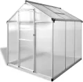 Gewächshaus Verstärkt Aluminium 3,46 m³ Gartengewächshäuser, Tomatenhaus Treibhaus für Garten, Aufzucht, Terrasse, Außende - Thumbnail 3