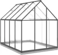 Gewächshaus mit Fundamentrahmen Anthrazit 224x169x202 cm Alu Gartengewächshäuser, Tomatenhaus Treibhaus für Garten, Aufzucht, Terrasse, Außende - Thumbnail 5