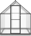 Gewächshaus mit Fundamentrahmen Anthrazit 169x169x202 cm Alu Gartengewächshäuser, Tomatenhaus Treibhaus für Garten, Aufzucht, Terrasse, Außende - Thumbnail 3