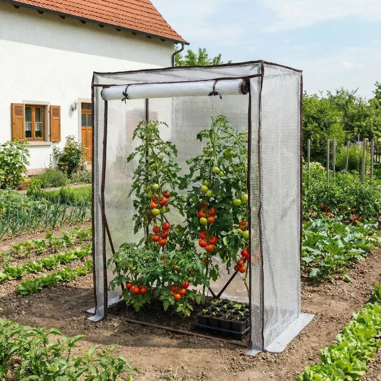 Sekey Gewächshaus Klein mit 2 Abdeckungen 150x100x50 cm, Tomatengewächshaus Foliengewächshaus Tomaten Gewächshaus Balkon, Winterfest & Montagefreundlich, inkl. extra Insektennetz für den Sommer – Bild 7