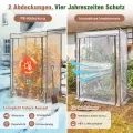 Sekey Gewächshaus Klein mit 2 Abdeckungen 150x100x50 cm, Tomatengewächshaus Foliengewächshaus Tomaten Gewächshaus Balkon, Winterfest & Montagefreundlich, inkl. extra Insektennetz für den Sommer - Thumbnail 4