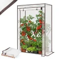 Sekey Gewächshaus Klein mit 2 Abdeckungen 150x100x50 cm, Tomatengewächshaus Foliengewächshaus Tomaten Gewächshaus Balkon, Winterfest & Montagefreundlich, inkl. extra Insektennetz für den Sommer - Thumbnail 1