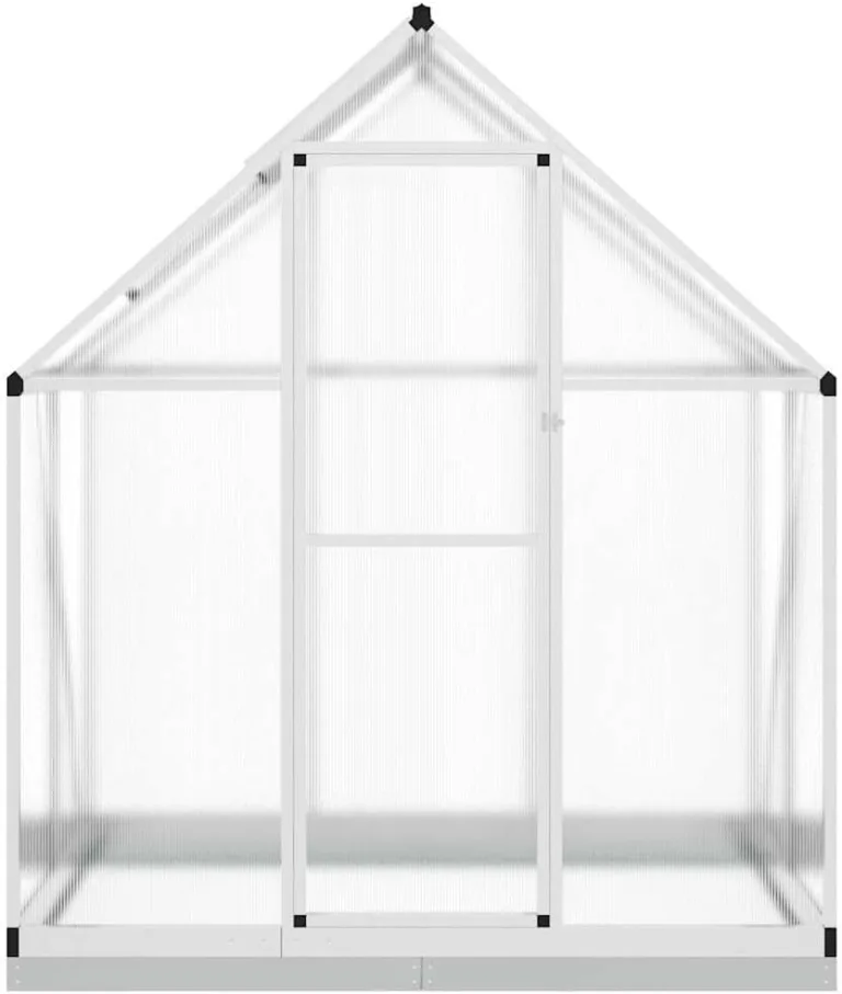 Gewächshaus mit Fundamentrahmen Silbern 169x114x202 cm Alu Gartengewächshäuser, Tomatenhaus Treibhaus für Garten, Aufzucht, Terrasse, Außende – Bild 3