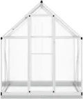 Gewächshaus mit Fundamentrahmen Silbern 169x114x202 cm Alu Gartengewächshäuser, Tomatenhaus Treibhaus für Garten, Aufzucht, Terrasse, Außende - Thumbnail 3