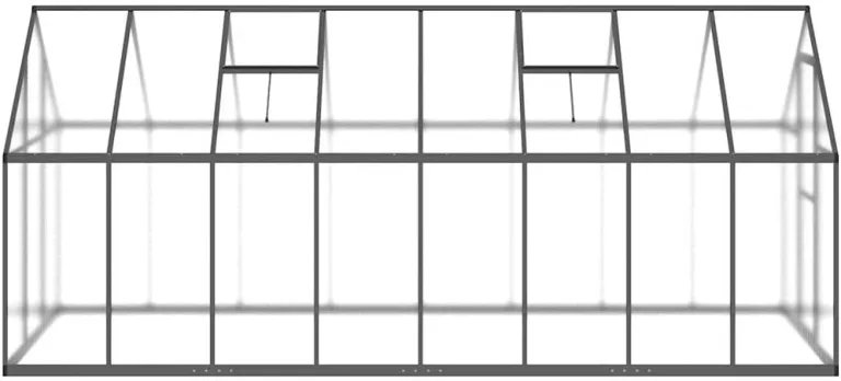 Gewächshaus mit Fundamentrahmen Anthrazit 445x169x195 cm Alu Gartengewächshäuser, Tomatenhaus Treibhaus für Garten, Aufzucht, Terrasse, Außende – Bild 5