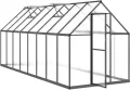 Gewächshaus mit Fundamentrahmen Anthrazit 445x169x195 cm Alu Gartengewächshäuser, Tomatenhaus Treibhaus für Garten, Aufzucht, Terrasse, Außende - Thumbnail 7