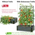 Hochbeet mit Rankgitter, Metall-Pflanzkasten mit Rankgitter, robuster Pflanzkasten für Kletterpflanzen, Gemüse, Tomaten & Blumen,als Sichtschutz für Balkon & Terrasse,121 x 61 x 151 cm,Schwarz - Thumbnail 6