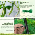COSTWAY Gurke Rankhilfe Set, A-förmig, Rankgitter mit Gartennetz & Clips, Pflanzenhalter Metall, Pflanzenstütze für Kletterpflanzen Blumen Gemüse, Pflanzenspalier, 80 x 93 x 190 cm, Schwarz - Thumbnail 7
