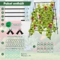 COSTWAY Gurke Rankhilfe Set, A-förmig, Pflanzenhalter mit Gartennetz & Pflanzenclips, Rankgitter Metall, Pflanzenstütze für Kletterpflanzen Blumen Nutzpflanzen, 130 x 105 x 151 cm, Schwarz - Thumbnail 7