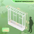 Hochbeet mit Rankgitter und Hängedach, freistehender Metall-Pflanzkasten mit Rollen, mobiler Pflanzkasten für drinnen und draußen für Kletterpflanzen, Blumen, für Garten, Terrasse und Hof - Thumbnail 5
