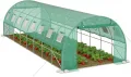 Gewächshaus 300x800x200cm Foliengewächshaus Winterfest Folientunnel UV-Schutz Tomatenhaus Pflanztunnel für Frucht Gemüse Blumen Pflanzenzelt mit Fenster Treibhaus inkl. Erdanker & Seilen - Thumbnail 1
