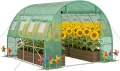 Gewächshaus 300x400x200cm Foliengewächshaus Winterfest Folientunnel UV-Schutz Tomatenhaus Pflanztunnel für Frucht Gemüse Blumen Pflanzenzelt mit Fenster Treibhaus inkl. Erdanker & Seilen - Thumbnail 1