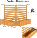 HOMASIS 2 Blumenkästen mit Gartenzaun, Holz Pflanzkasten mit Sichtschutz, Hochbeet mit Spalier & Abluflöchern, DIY modulare Pflanzkübel mit Gartenspalier für Garten Balkon Terrasse (2 Zäune) - Thumbnail 7