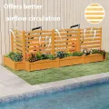 HOMASIS 2 Blumenkästen mit Gartenzaun, Holz Pflanzkasten mit Sichtschutz, Hochbeet mit Spalier & Abluflöchern, DIY modulare Pflanzkübel mit Gartenspalier für Garten Balkon Terrasse (2 Zäune) - Thumbnail 2