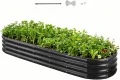 VEVOR Hochbeet Metall 2400x600x290 mm, Pflanzbeet, Gemüsebeet, Pflanzkasten mit offenem Boden & abgerundeten Kanten, Blumenbeet, Kräuterbeet, ideal für Gemüse, Blumen, Kräuter & Sukkulenten, Oval - Thumbnail 1