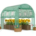 Gewächshaus 300x200x200cm Foliengewächshaus Winterfest Folientunnel UV-Schutz Tomatenhaus Pflanztunnel für Frucht Gemüse Blumen Pflanzenzelt mit Fenster Treibhaus inkl. Erdanker & Seilen - Thumbnail 1