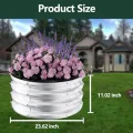 GarveeHome Hochbeete 60 * 60 * 28cm, Frühbeet Aus Stahl, Runde Pflanzkästen Für Den Außenbereich, Offener Boden, Rostbeständig, Einfacher Aufbau - Thumbnail 10