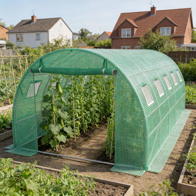 YRHome 3x6x2m Gartengewächshäuser mit Tür & Aufrollbare Fenster Foliengewächshaus mit Stahlfundament aus verzinktem Stahl Tomatenhaus Winterfest Folienzelt Treibhaus Pflanztunnel UV-Schutz für Gemüse – Bild 8