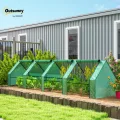 Outsunny Mini-Gewächshaus für den Garten, Mini-Gewächshaus, Tunnel, 360 x 90 x 90 cm (L x B x H), Spitzdach, Stahl, Polyethylen, hohe Dichte, 140 g/m², UV-Schutz, Fenster mit Reißverschluss - Thumbnail 2