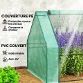 Outsunny Mini-Gewächshaus für den Garten, Mini-Gewächshaus, Tunnel, 360 x 90 x 90 cm (L x B x H), Spitzdach, Stahl, Polyethylen, hohe Dichte, 140 g/m², UV-Schutz, Fenster mit Reißverschluss - Thumbnail 3