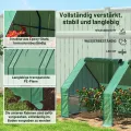 Outsunny Mini-Gewächshaus für den Garten, Mini-Gewächshaus, Tunnel, 360 x 90 x 90 cm (L x B x H), Spitzdach, Stahl, Polyethylen, hohe Dichte, 140 g/m², UV-Schutz, Fenster mit Reißverschluss - Thumbnail 4