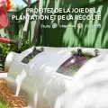 Outsunny Mini-Gewächshaus für den Garten, Mini-Gewächshaus, Tunnel, 360 x 90 x 90 cm (L x B x H), Spitzdach, Stahl, Polyethylen, hohe Dichte, 140 g/m², UV-Schutz, Fenster mit Reißverschluss - Thumbnail 5