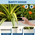 Pflanzbeet Hochbeet 120x60x60 cm—Ovales Stahlblech 0.6mm, 2-teilig, Schnell Aufbaubar, Outdoor, Für Gemüse Früchte, Mit Anti-Schnitt-Schutzleiste, Cremeweiß - Thumbnail 5