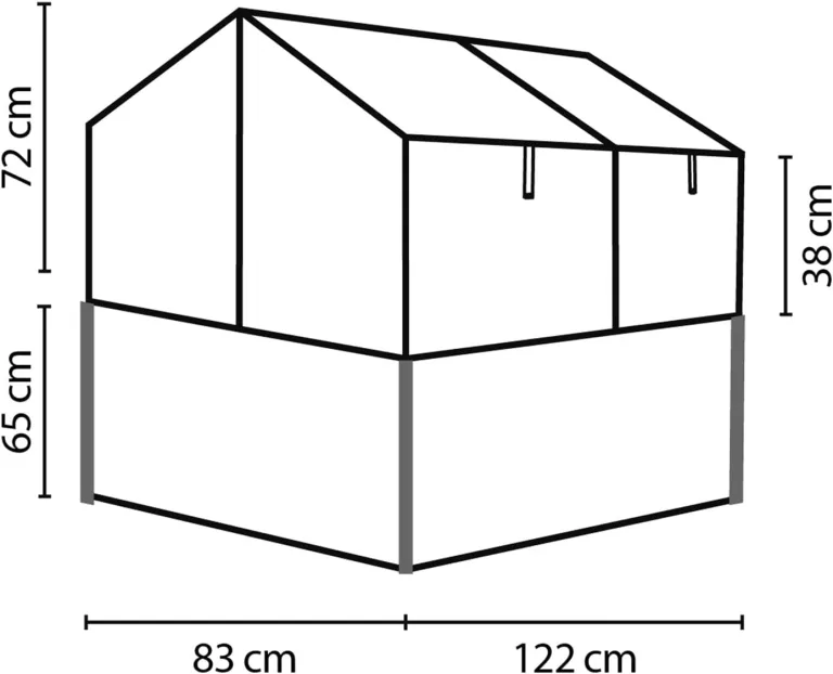 Vitavia Hochfrühbeet “Paris“ | Hochbeet & Frühbeet in Einem | Aluminium Eloxiert | 4 mm Hohlkammerplatten | Wetterfest, Verstellbare Dachfenster & Abnehmbarer Aufsatz | Optimale Wachstumsbedingungen – Bild 3