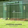 Outsunny Gewächshaus mit Rolltür 2 Fenster, Winterfest Foliengewächshaus aus Stahl, Treibhaus für Balkon, Garten, Tomatenhaus mit UV Schutz 200x76x170cm Tomatengewächshaus für Gemüse Blumen, Grün - Thumbnail 3
