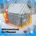Quictent Hochbeet mit Abdeckung, Pflanzkasten-Set für den Außenbereich,Gewächshaus mit 2 große Fenster mit Reißverschluss, ,120x90x62cm, Transparent - Thumbnail 6