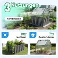 Quictent Hochbeet mit Abdeckung, Pflanzkasten-Set für den Außenbereich,Gewächshaus mit 2 große Fenster mit Reißverschluss, ,120x90x62cm, Transparent - Thumbnail 7