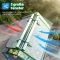 Quictent Hochbeet mit Abdeckung, Pflanzkasten-Set für den Außenbereich,Gewächshaus mit 2 große Fenster mit Reißverschluss, ,120x90x62cm, Transparent - Thumbnail 8