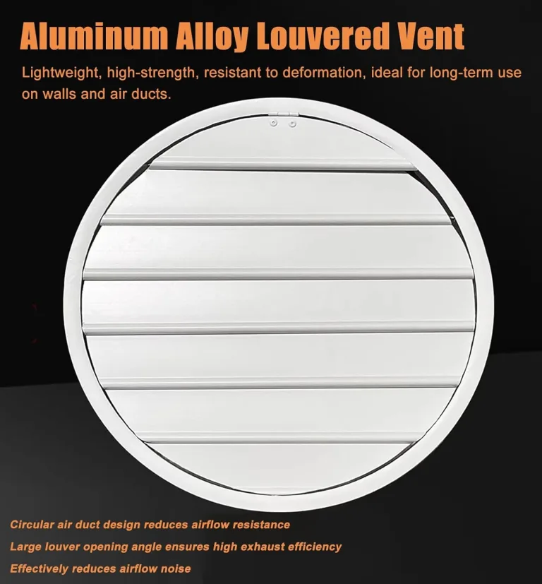 81,3 cm runde Lüftungsschlitze, Aluminium-Giebel-Abluftgitter für Wand und Decke, ideal für Gewächshaus und industrielle HVAC-Systeme, langlebige Belüftungslösung – Bild 3