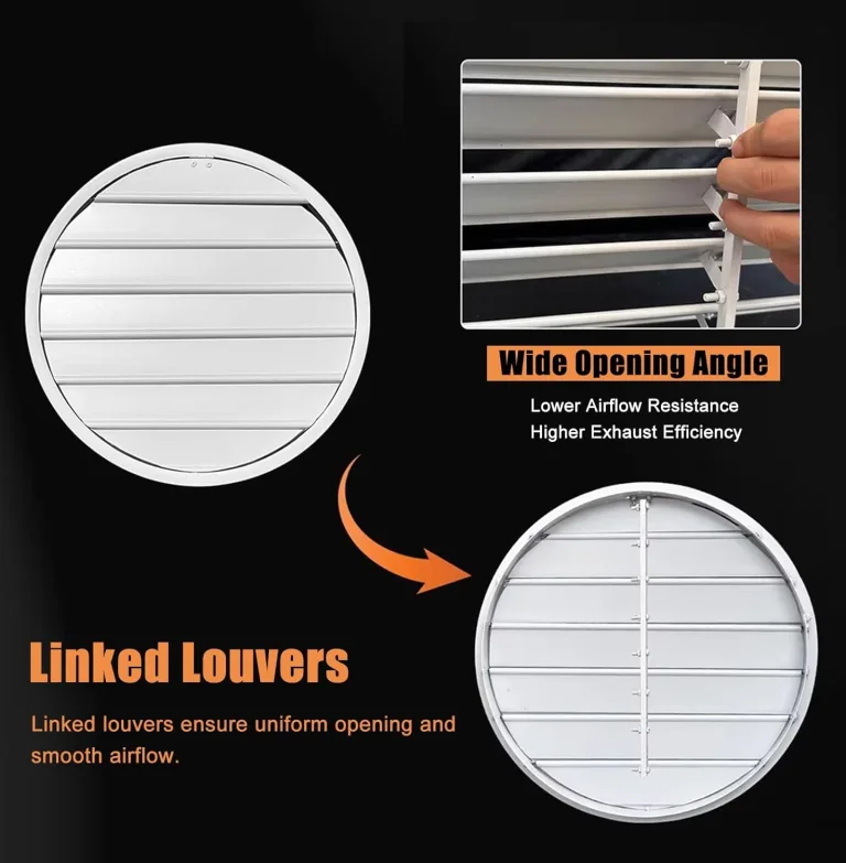 81,3 cm runde Lüftungsschlitze, Aluminium-Giebel-Abluftgitter für Wand und Decke, ideal für Gewächshaus und industrielle HVAC-Systeme, langlebige Belüftungslösung – Bild 5