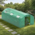 Gewächshaus 300x600x200cm, Gemüsegewächshaus mit 6 Fenstern und 2 Reißverschlusstüren, 140g/m² PE UV50+ Abdeckung. perfekt für Garten und Terrasse - Thumbnail 2
