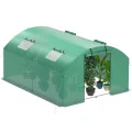 Gewächshaus 300x600x200cm, Gemüsegewächshaus mit 6 Fenstern und 2 Reißverschlusstüren, 140g/m² PE UV50+ Abdeckung. perfekt für Garten und Terrasse - Thumbnail 4