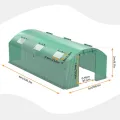 Gewächshaus 300x600x200cm, Gemüsegewächshaus mit 6 Fenstern und 2 Reißverschlusstüren, 140g/m² PE UV50+ Abdeckung. perfekt für Garten und Terrasse - Thumbnail 8