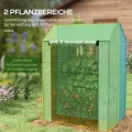 Outsunny Gewächshaus mit PE-Gitterfolie, Aufrollbare Tür Winterfest Foliengewächshaus aus Stahl, Treibhaus für Balkon, Garten, Tomatenhaus 100 x 80 x 150, Tomatengewächshaus für Tomaten Blumen, Grün - Thumbnail 5
