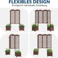 Wasserdichtes Tannenholz-Hochbeet mit Rankgitter 160x40,6x183 cm | Sichtschutz-Pflanzkasten mit Drainage | Modularer Garten-Pflanzkasten für Kletterpflanzen in Dunkelbraun - Thumbnail 6