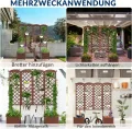 Wasserdichtes Tannenholz-Hochbeet mit Rankgitter 160x40,6x183 cm | Sichtschutz-Pflanzkasten mit Drainage | Modularer Garten-Pflanzkasten für Kletterpflanzen in Dunkelbraun - Thumbnail 7