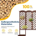 Wasserdichtes Tannenholz-Hochbeet mit Rankgitter 160x40,6x183 cm | Sichtschutz-Pflanzkasten mit Drainage | Modularer Garten-Pflanzkasten für Kletterpflanzen in Dunkelbraun - Thumbnail 3