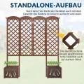 Wasserdichtes Tannenholz-Hochbeet mit Rankgitter 160x40,6x183 cm | Sichtschutz-Pflanzkasten mit Drainage | Modularer Garten-Pflanzkasten für Kletterpflanzen in Dunkelbraun - Thumbnail 4