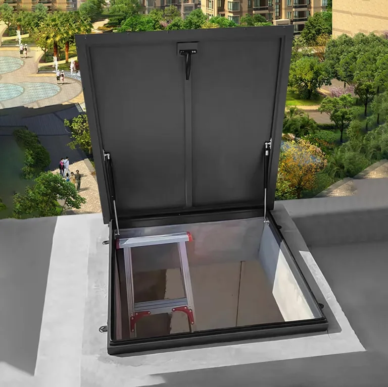 Aluminium-Dachluke, abschließbarer Griff, Ventilat für Gewächshäuser, Dachöffnung mit Stützstange, ideal für Hausdächer (50 x 70 cm) – Bild 1